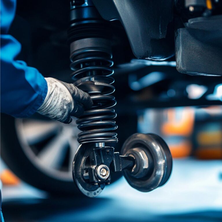 Revisión de amortiguadores para vehículos en el taller automotriz Rollano e Hijos de Buin